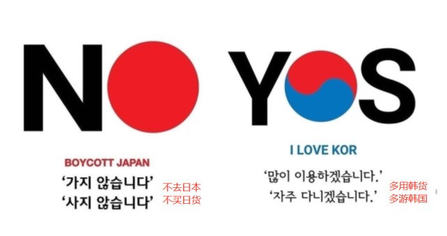 韓國網友制作的海報：“多用韓貨，抵制日貨”