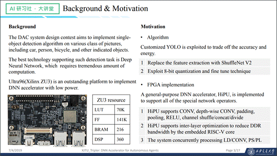 Hipu设计简介 Dac19目标检测设计竞赛fpga赛道亚军方案介绍 Ai 研习社157期大讲堂总结