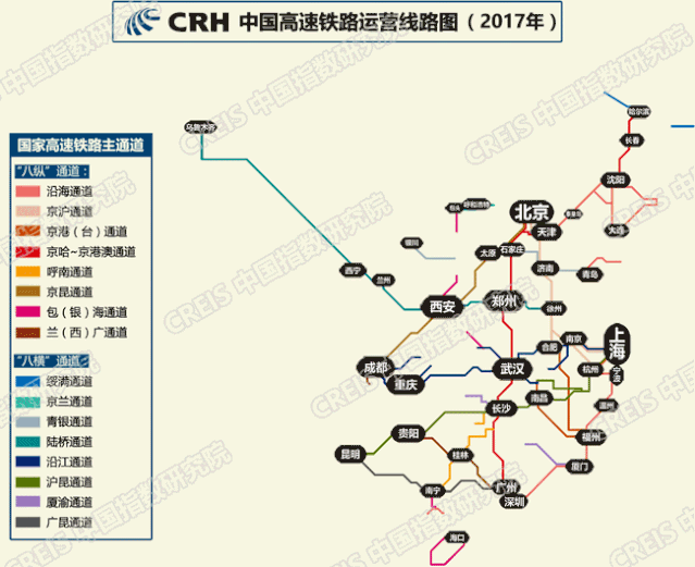 全国高铁图画得像坐地铁一样方便