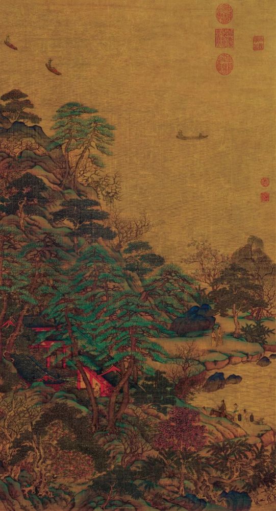 開運 金碧山水 中国美術