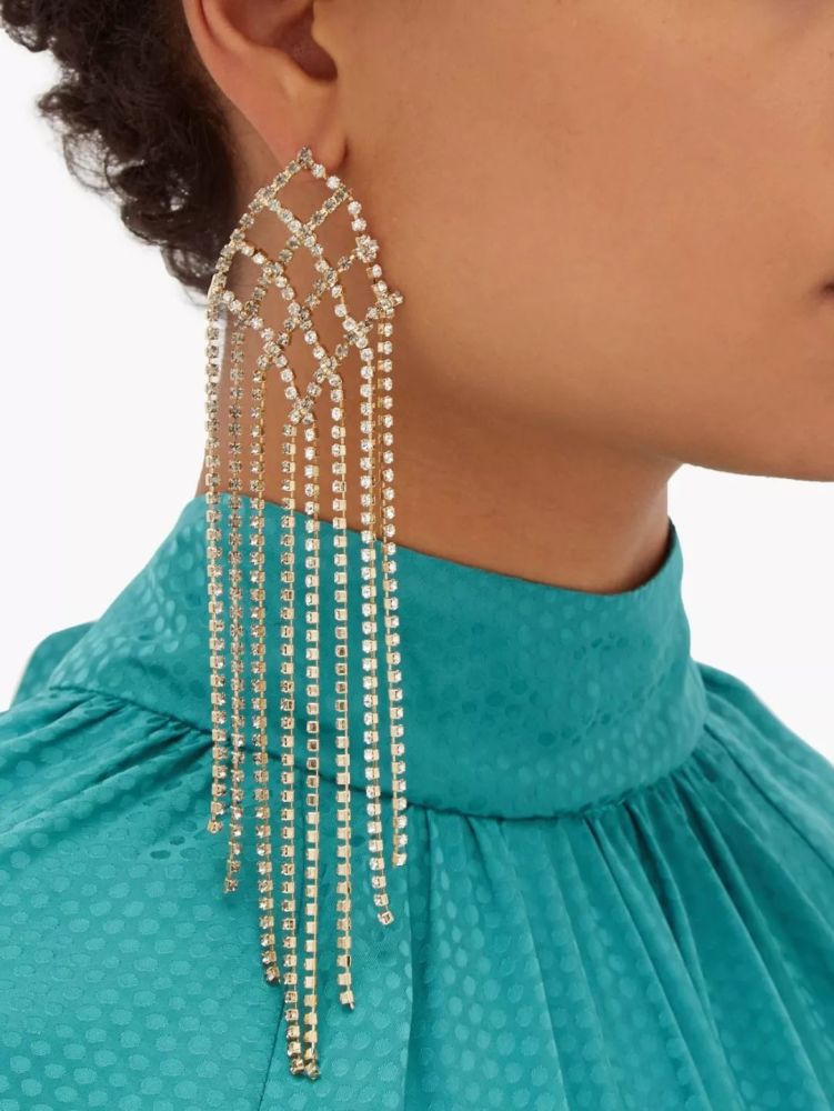 oscar de la renta 水钻夹扣式耳环