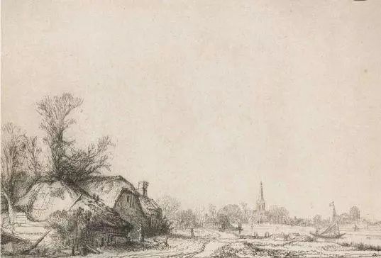 罕见的伦勃朗风景速写!