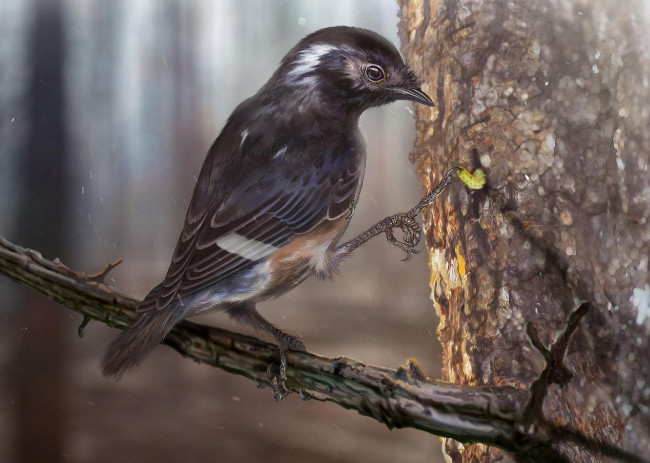 中国研究人员发现新的古鸟品种——陈光琥珀鸟,鸟脚趾比腿还长