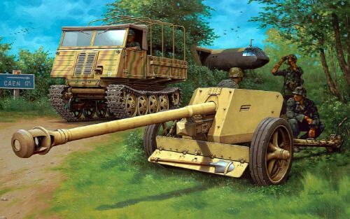 德国步兵最经典的反坦克武器:pak40反坦克炮!