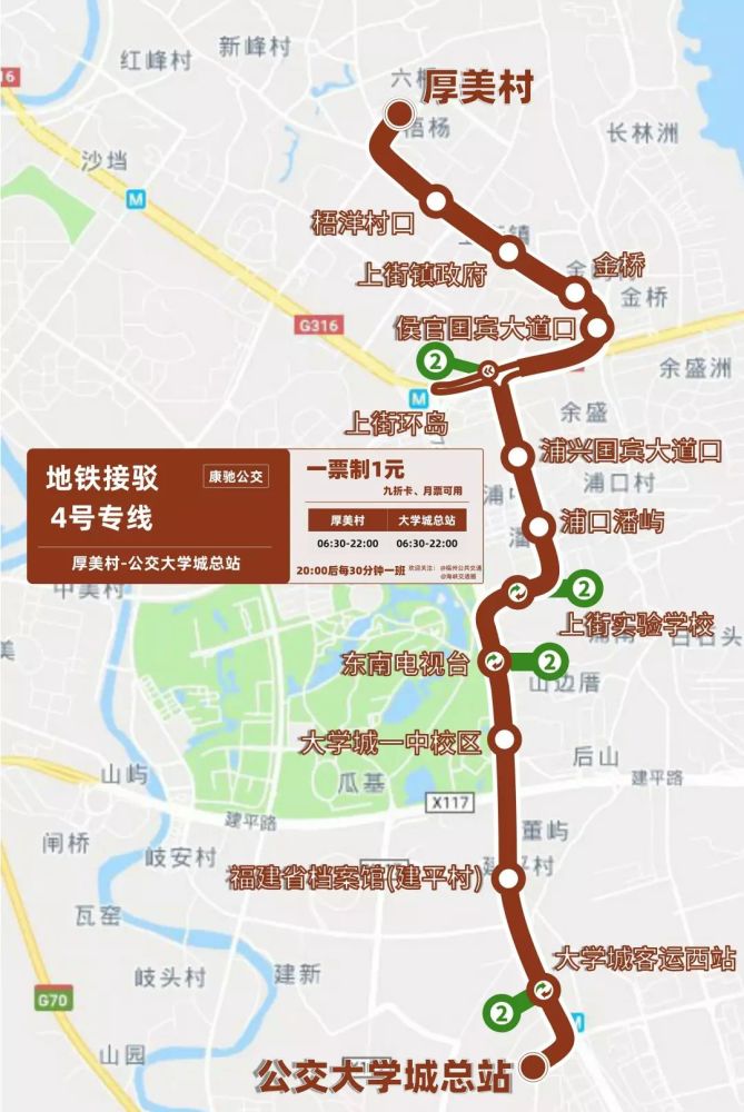 福州地铁接驳已开通到12号专线经过闽侯的有哪些呢