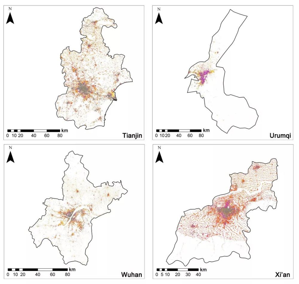 地球大数据产品揭示中国省会城市蔓延特征