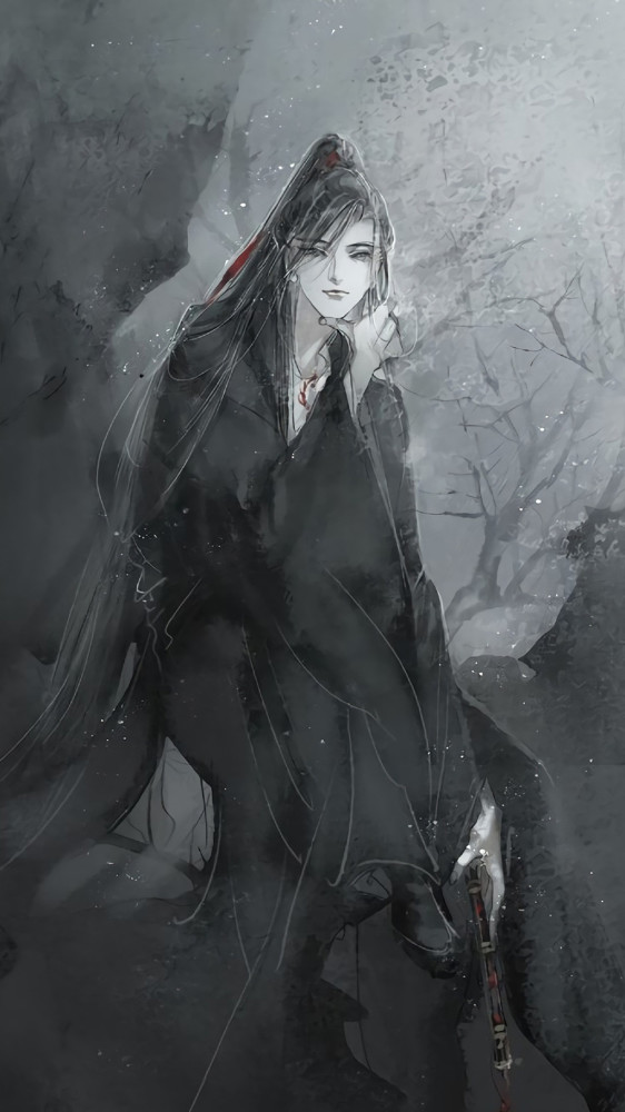 魔道祖师浪漫壁纸雨中撑伞的蓝忘机眼角的那一滴泪好美