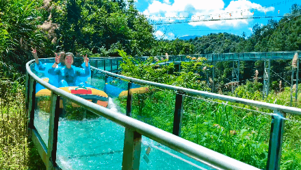 犀溪美女第一次看家乡的玻璃桥嗨翻了|玻璃桥|犀溪|玻璃天桥