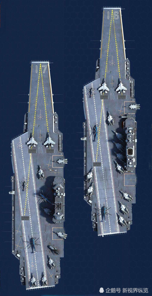 几张图片对比海军两艘航母的不同一目了然