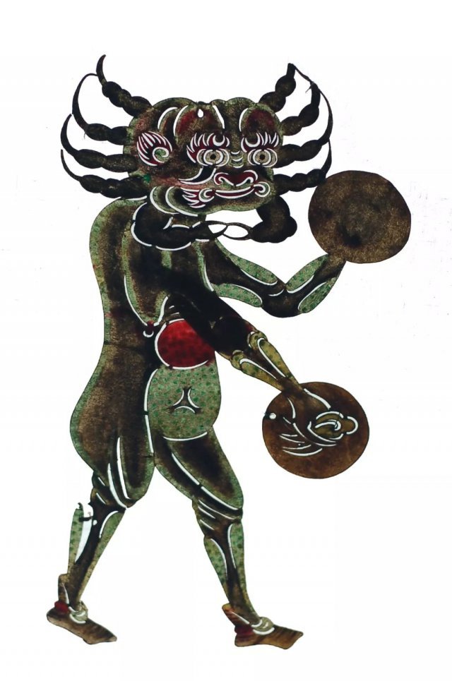 蟹精,清代陕西皮影龟gui丞cheng相xiang龙宫有龟丞相,即龟精,头顶乌纱