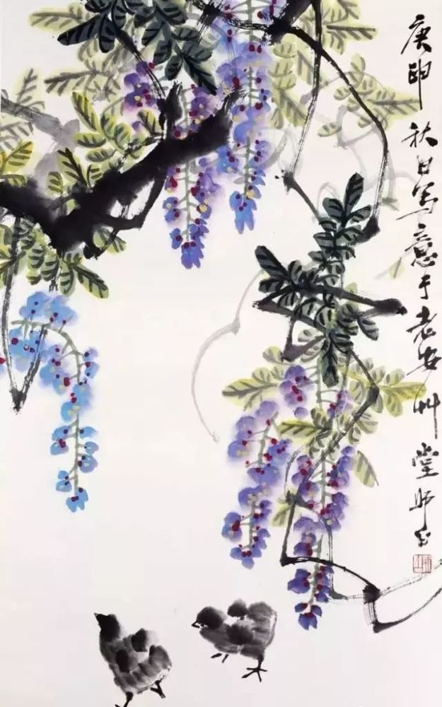 娄师白画紫藤
