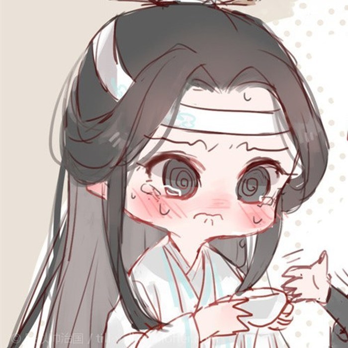 最近火了一组魔道祖师动漫头像吃东西噎住的江晚吟好可爱