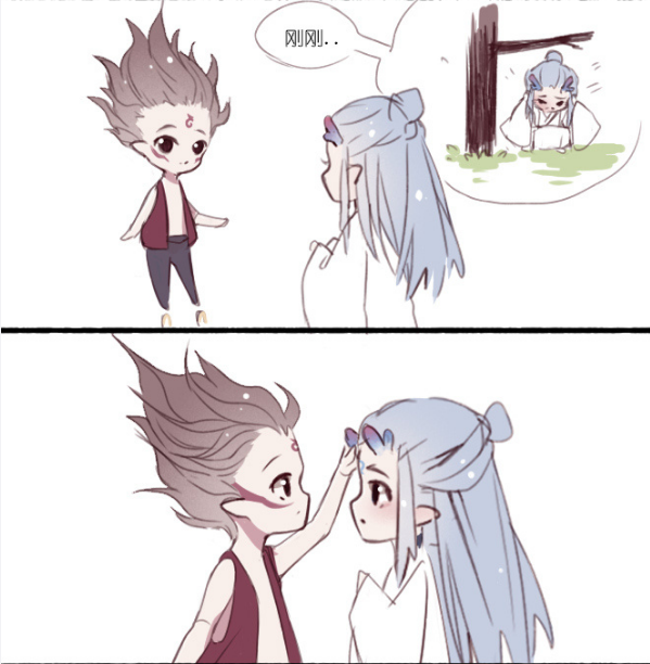 "藕饼cp"小剧场:敖丙撞伤小犄角,哪吒居然用这种方法关心