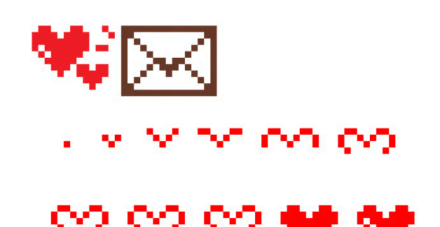 临摹像素画,极简风,爱的信封