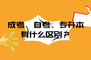成考、自考、专升本有什么区别？