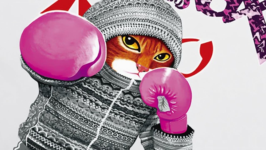 小猫看着拳击比赛,按捺不住心中的熊熊烈火了!