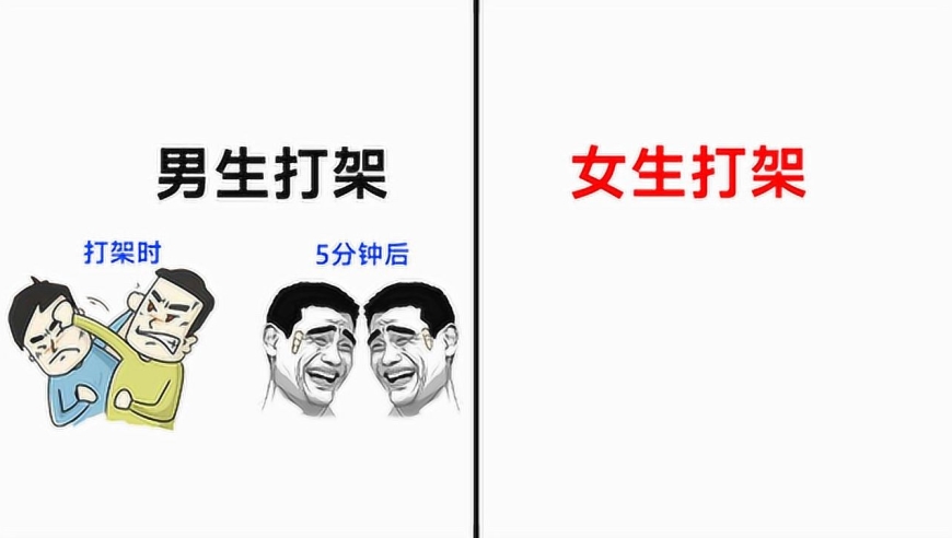 男生打架vs女生打架,一对比,女生赢定了!哈哈哈