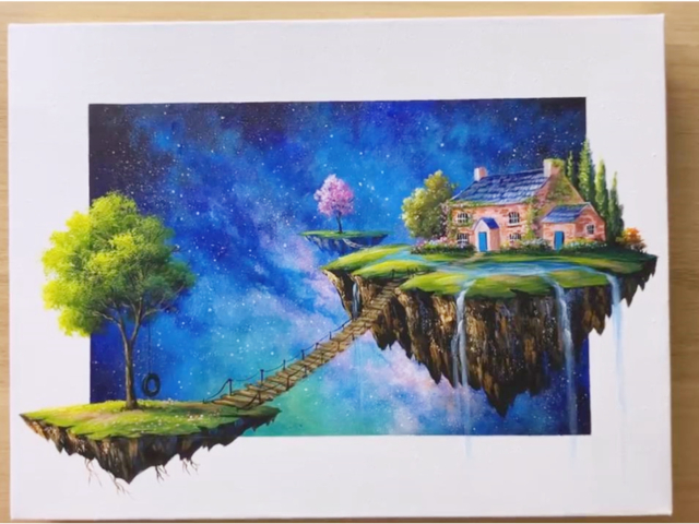 "绘画的技巧"带你学习如何绘画漂亮的悬浮岛!_腾讯新闻