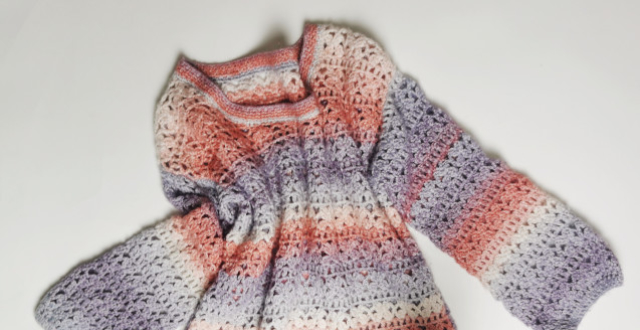 繁花——段染蛋糕线钩织套头衫