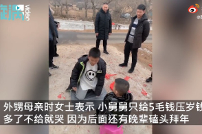 男孩磕头碎核桃向舅舅讨压岁钱视频走红 腾讯新闻