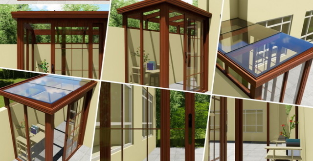 全铝阳光房装修设计效果图s1597别墅露台阳光房装修方案效果图别墅