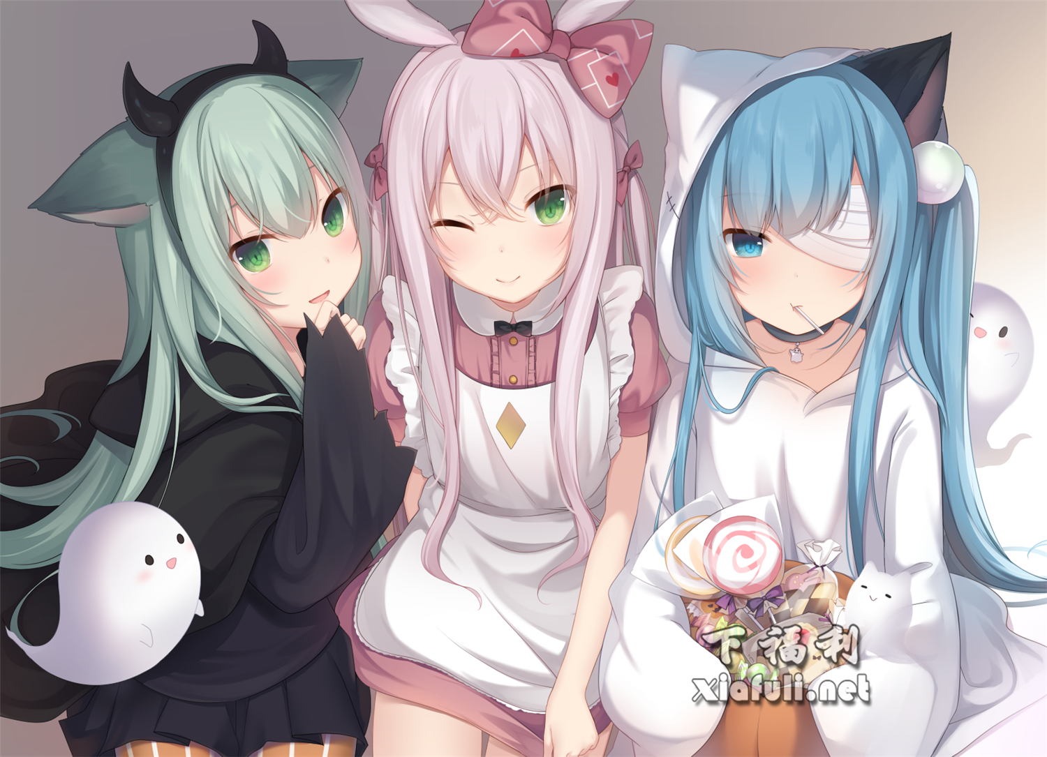 [甘城なつき]猫羽雫_一个蓝发猫耳的妹纸的日常[65P 82M]