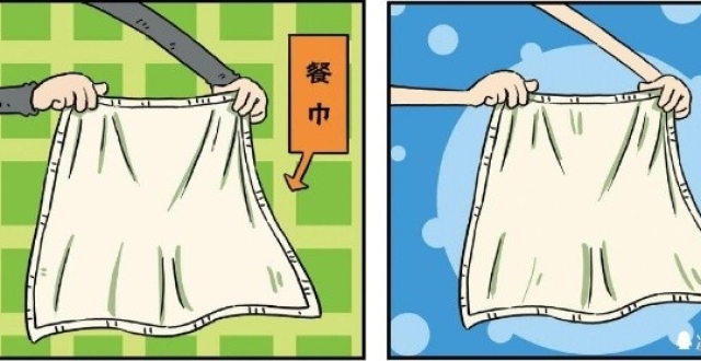 爆笑一分钟:呆头餐厅和食堂吃饭,餐巾的不同使用方式,自己都看不下去