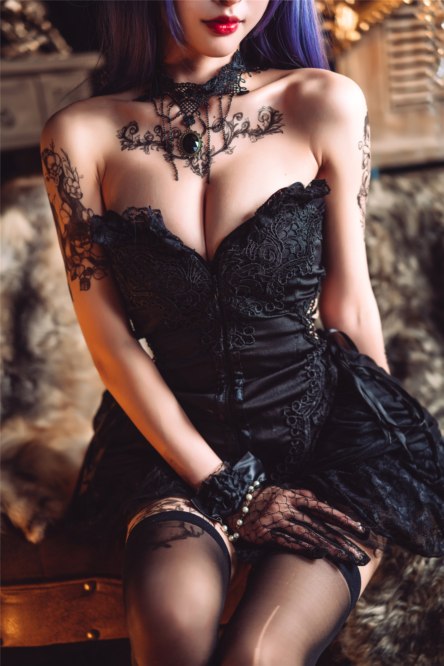 网络红人@清水由乃 暗黑纹身COS[30P/371M]