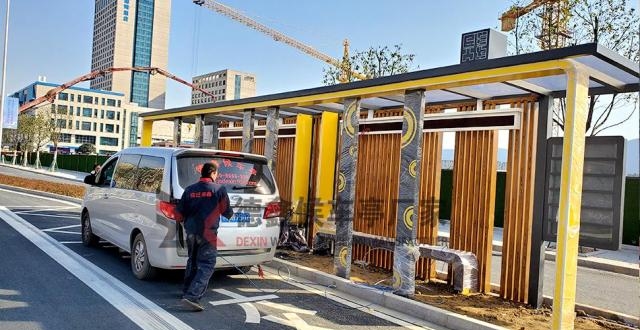 宿迁德鑫个性化新款公交候车亭塑造现代城市之美