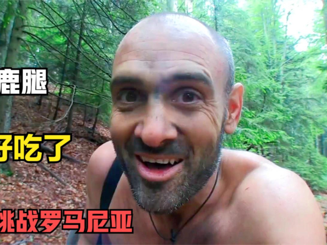 德爷挑战欧洲原始森林,设置陷阱竟捕到一头鹿,烤着吃真的太香了