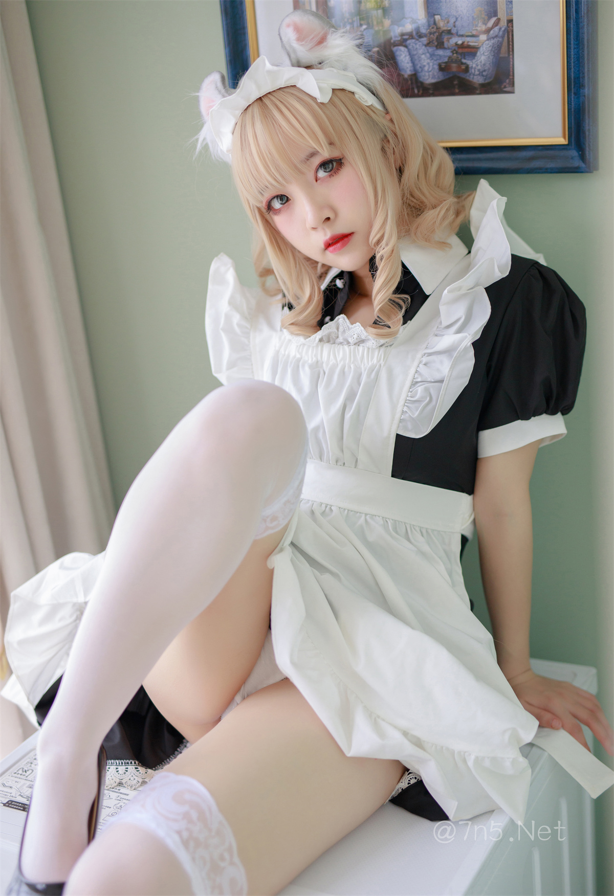网络红人@樱泽诗诗 萌系妹纸猫儿女仆[14P/195M]-Coser吧