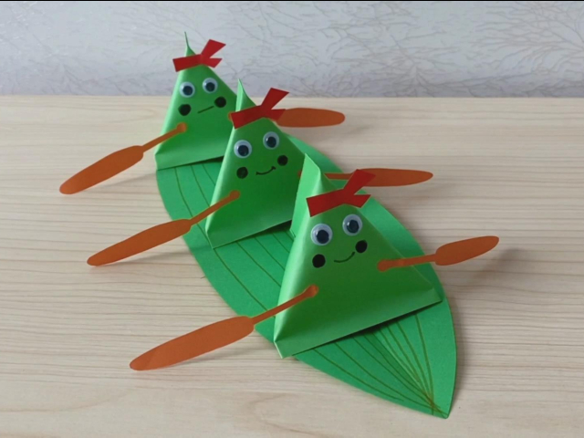 端午节手工,看看如何制作"划龙舟"的小粽子!_腾讯新闻