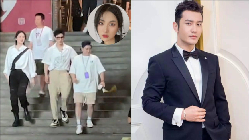 黄晓明姚安娜同框录节目,官方身高相差近10厘米,走路上竟一样高