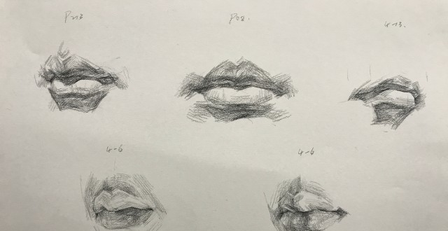 素描局部范画教学----嘴