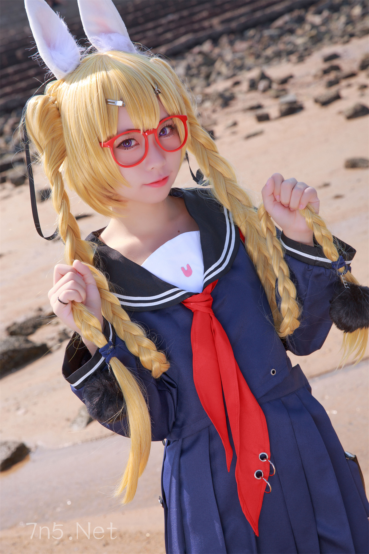 网络红人@G44不会受伤 –  旋风校服主题COS[22P-62MB]