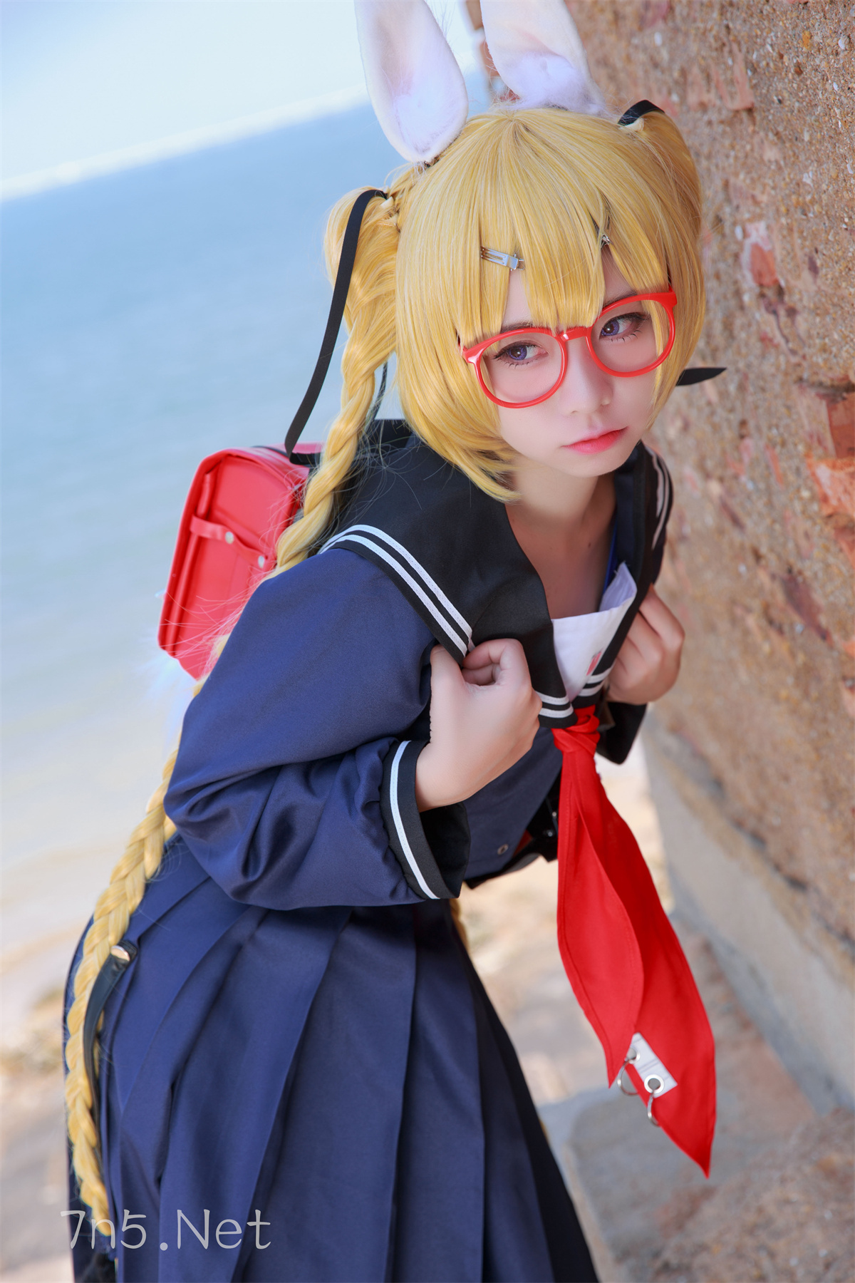 网络红人@G44不会受伤 –  旋风校服主题COS[22P-62MB]