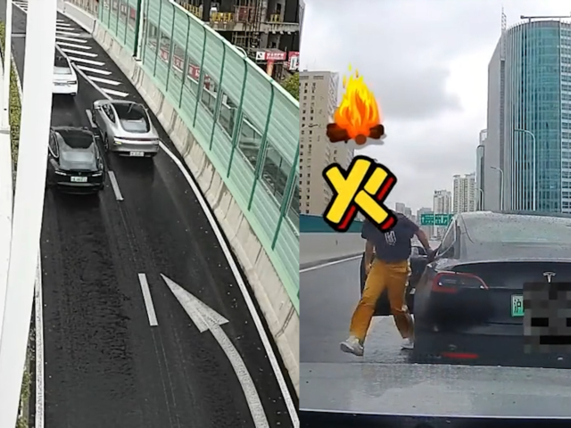 两司机高架上斗气别车,被亮侮辱性手势后逼停又上手,结局亮了