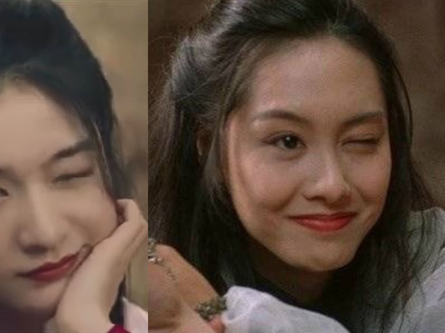 东施效颦?张雪迎重现紫霞仙子经典wink,像眼睛抽筋强装俏皮