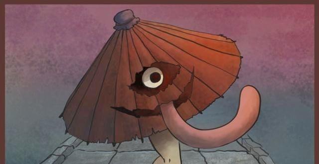 日本拦路妖怪吐舌头扮鬼脸,喜欢舔人的付丧神-唐伞小僧