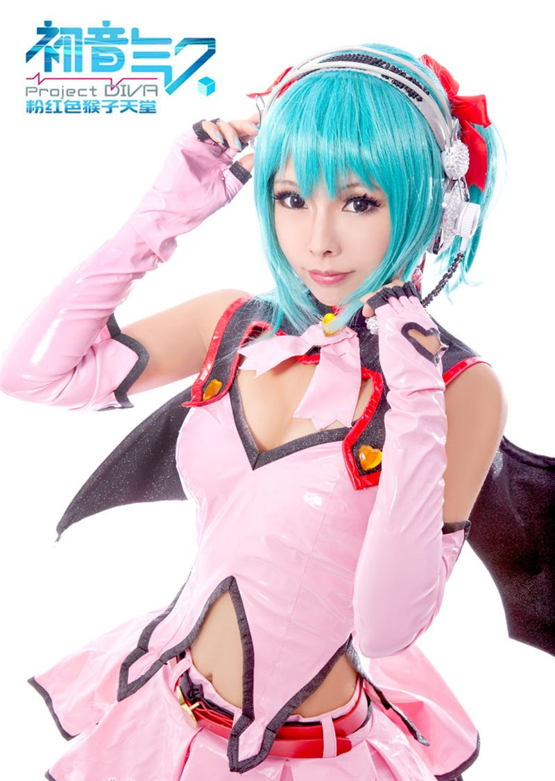 粉红色猴子初音未来歌姬计划超萌Cosplay6