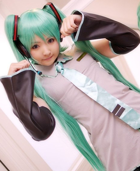 可爱葱娘初音COSPLAY