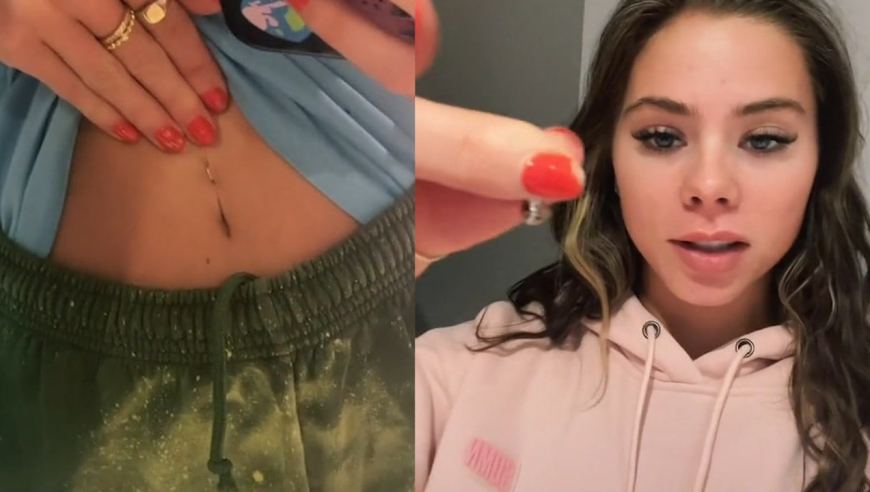 国外妹子拆脐环意外发现肚子被刺穿,崩溃怒吼:我带了8年