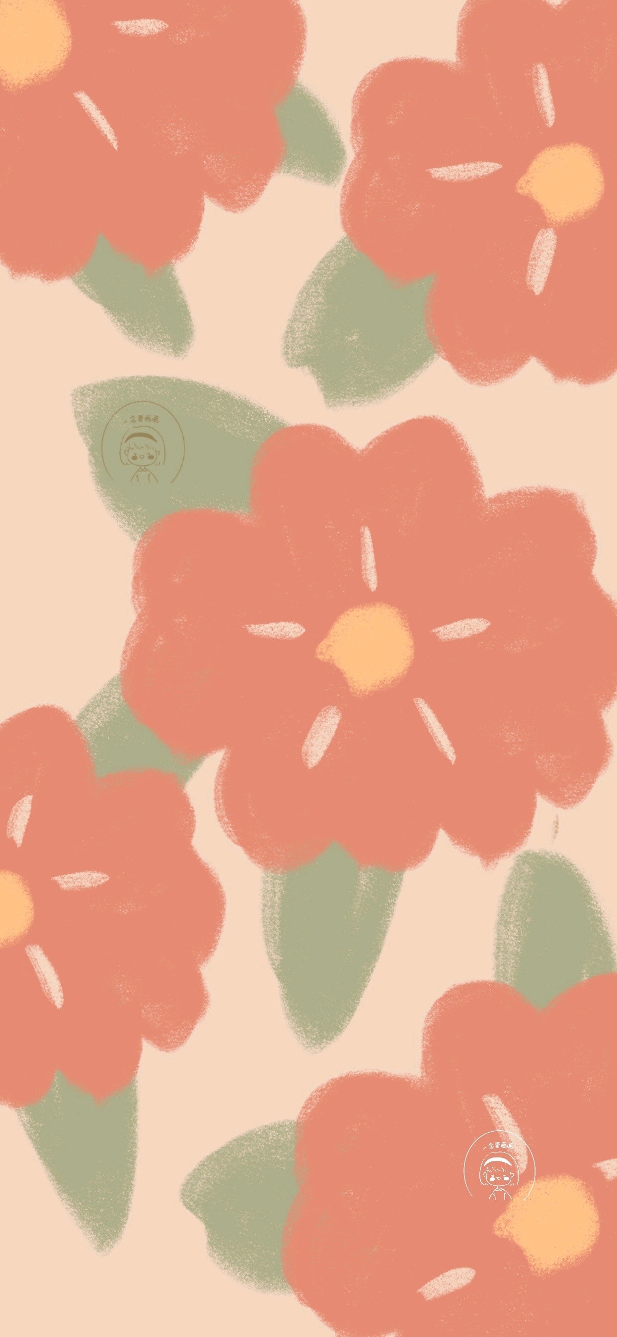 手绘花花系列手机壁纸