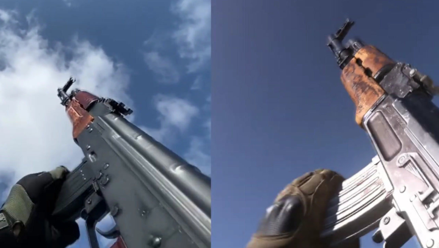 现实和游戏内第一人称手拿ak画面混剪,动作完美一致连声音都几乎相同