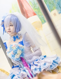 蓝裳cosplay从零开始的异世界生活同人婚纱