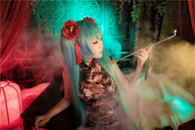 桃米miku插画初音旗袍Cosplay3