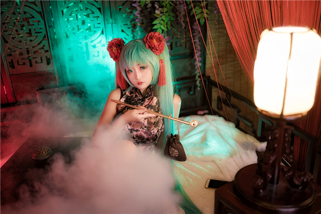 桃米miku插画初音旗袍Cosplay7