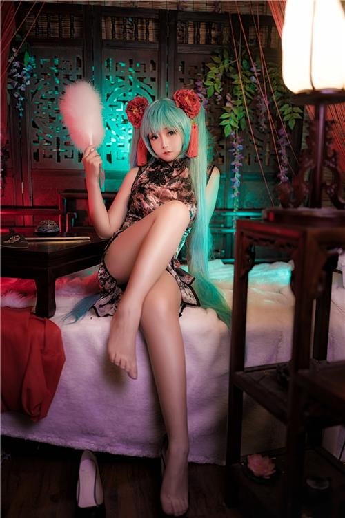 桃米miku插画初音旗袍Cosplay1