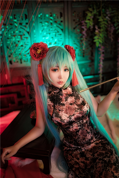 桃米miku插画初音旗袍Cosplay2