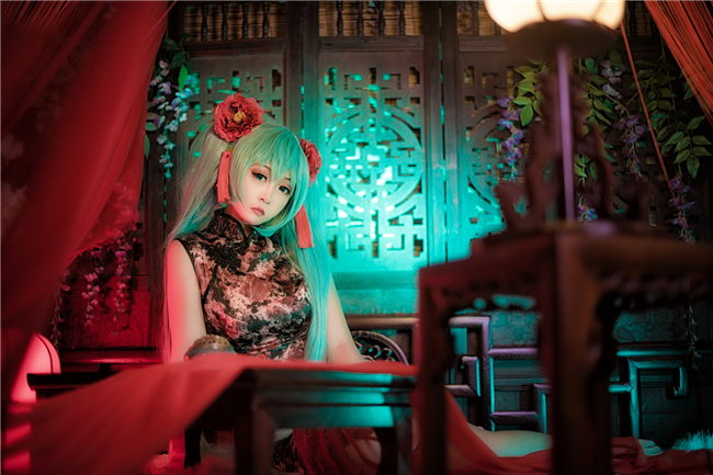 桃米miku插画初音旗袍Cosplay5